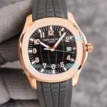 Copy Patek Philippe Aquanaut 5167R Rose Gold Black Dial Black Rubber Watch